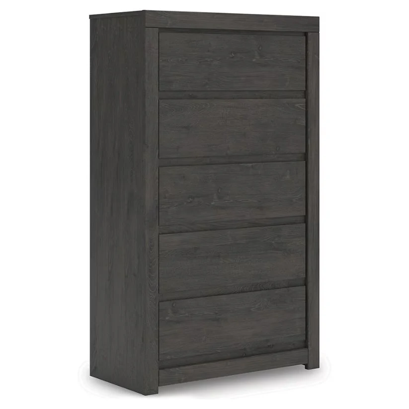 Fraluna - Charcoal - Five Drawer Chest