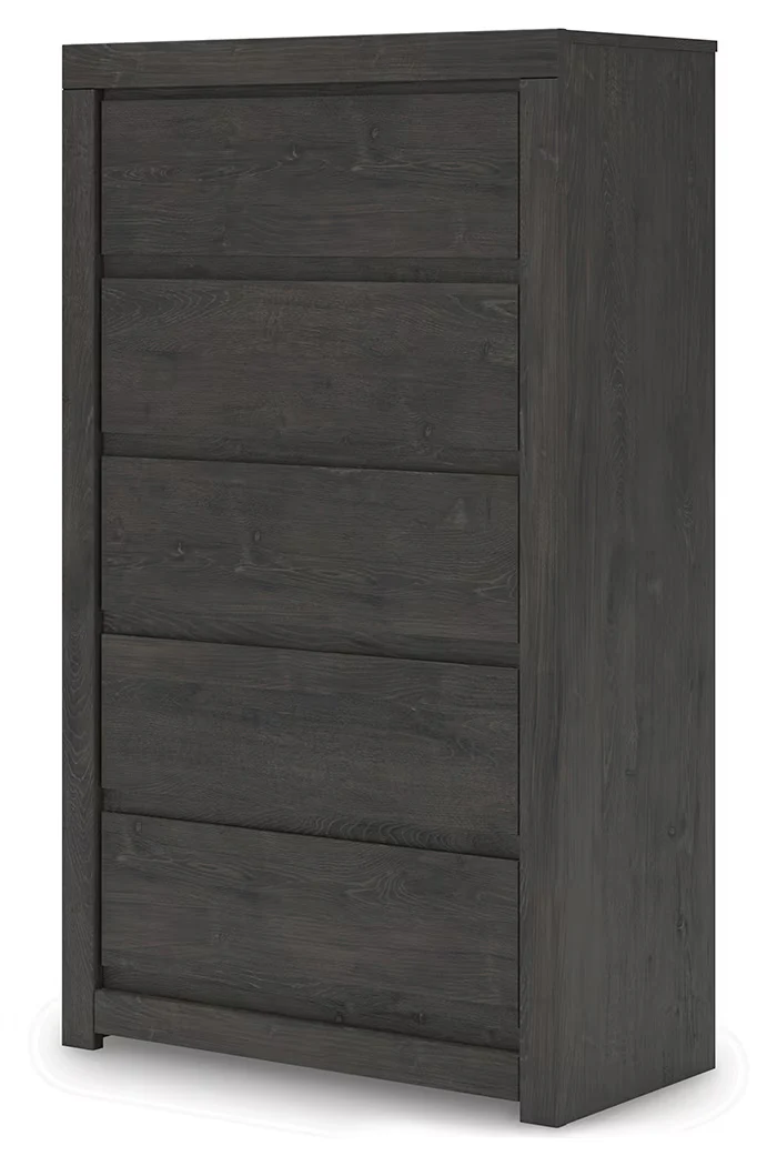 Fraluna - Charcoal - Five Drawer Chest - Image 3