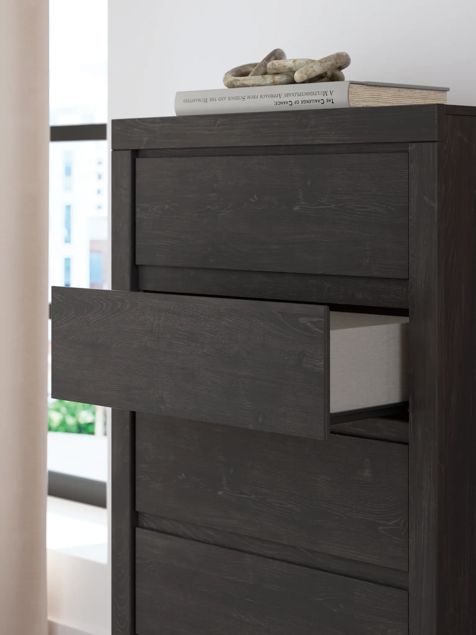 Fraluna - Charcoal - Five Drawer Chest - Image 9