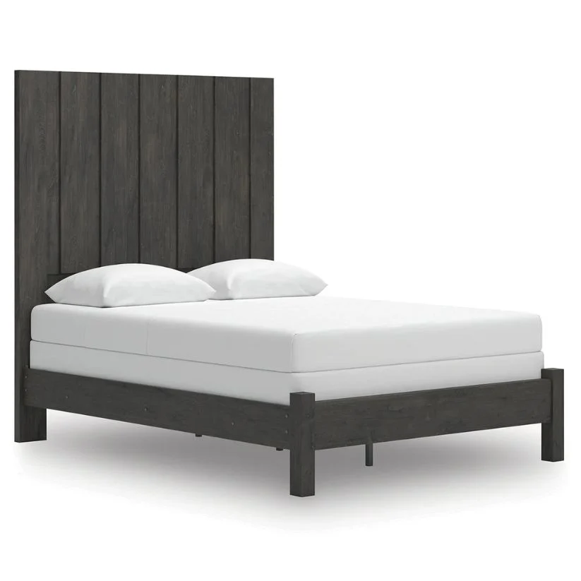 Fraluna - Charcoal - Queen Panel Bed