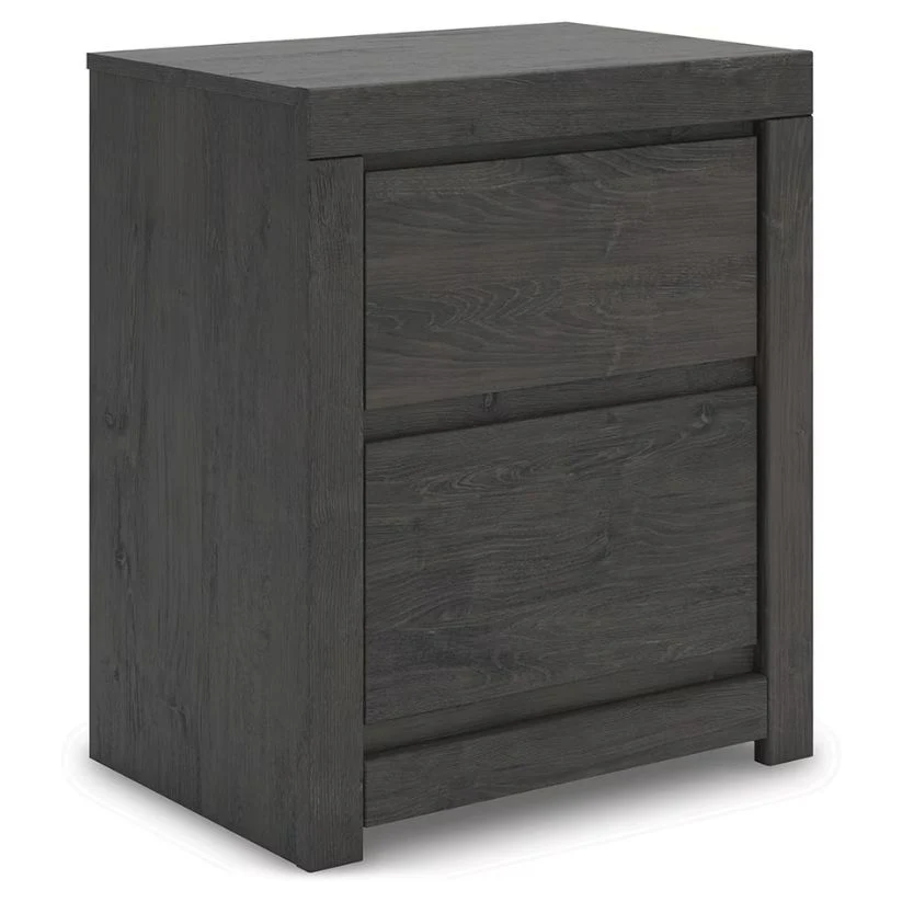 Fraluna - Charcoal - Two Drawer Night Stand