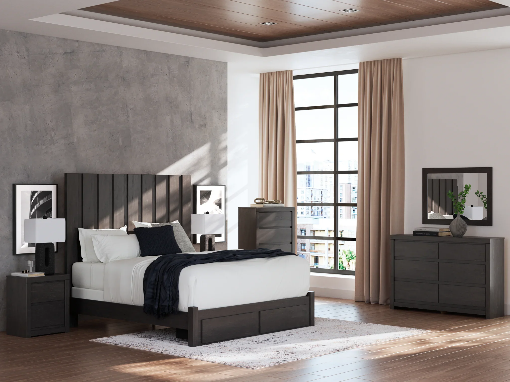 Fraluna - Charcoal - Two Drawer Night Stand - Image 11