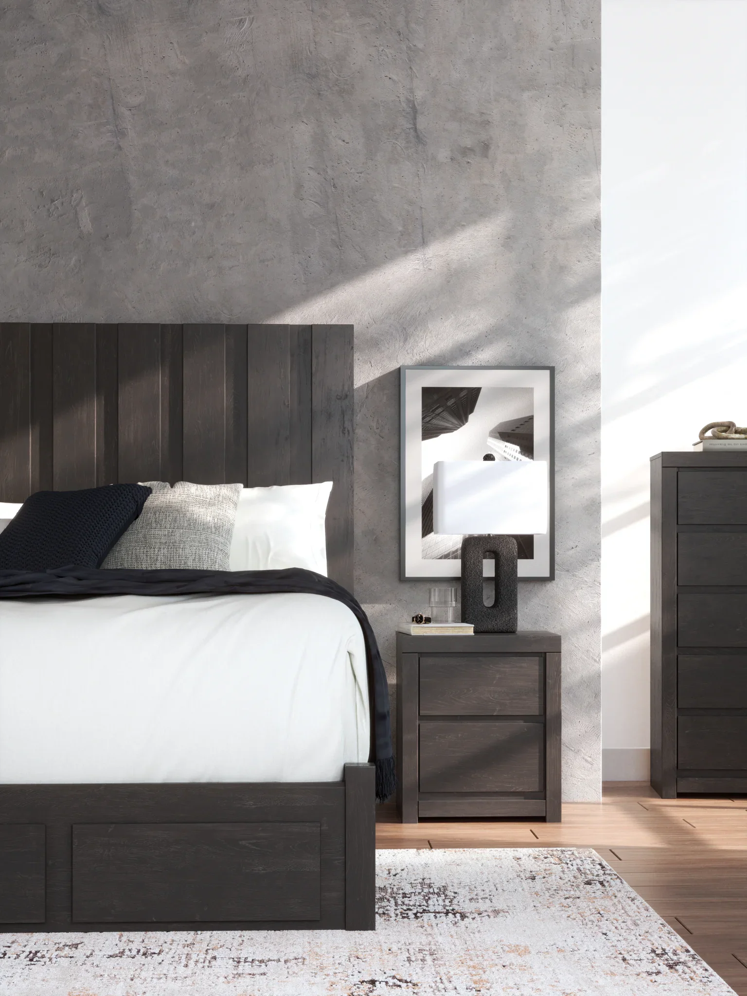 Fraluna - Charcoal - Two Drawer Night Stand - Image 12
