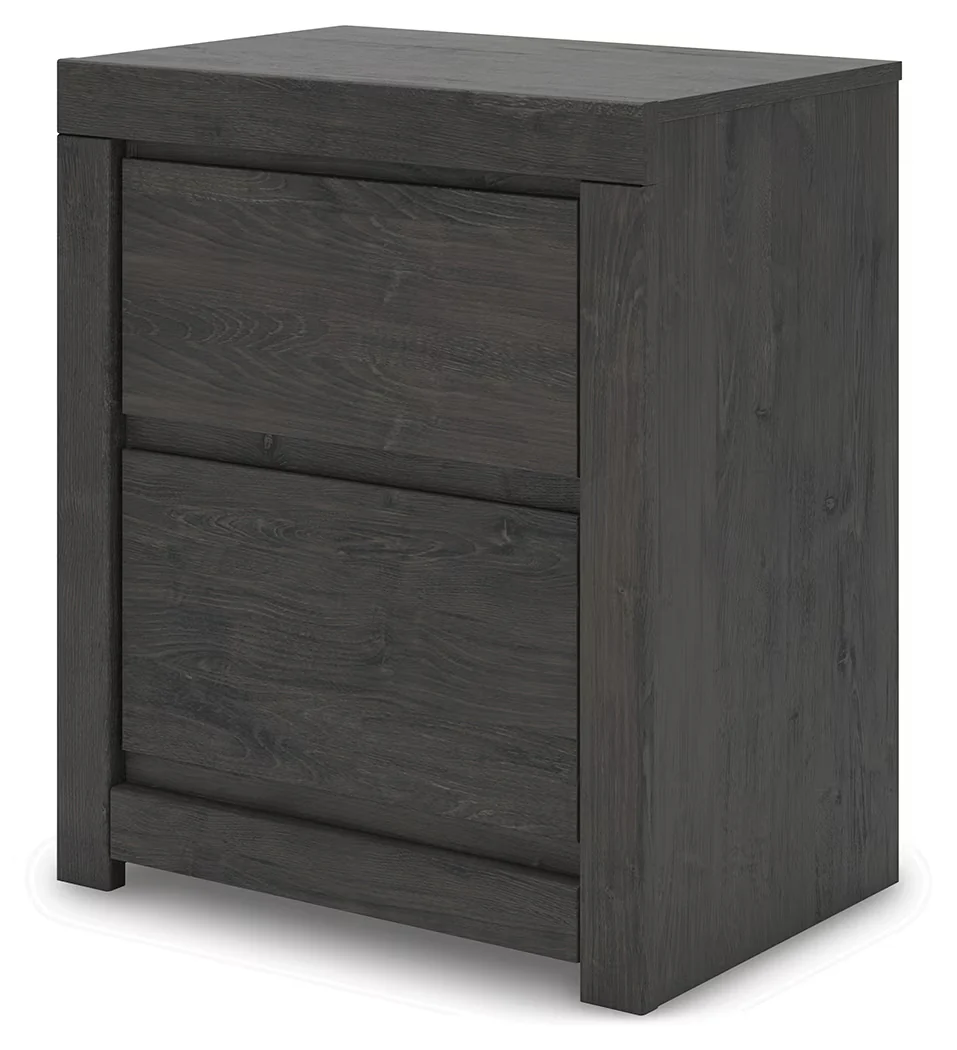 Fraluna - Charcoal - Two Drawer Night Stand - Image 2