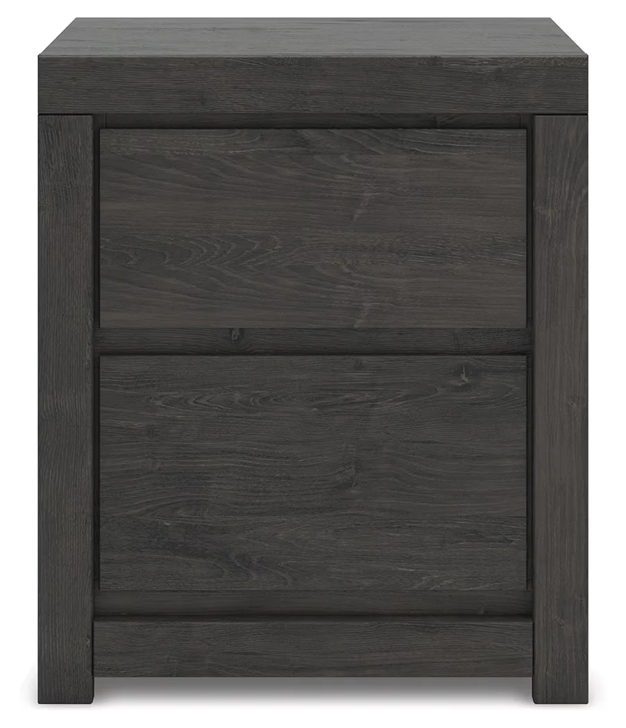 Fraluna - Charcoal - Two Drawer Night Stand - Image 4