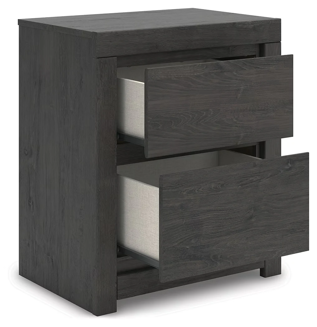 Fraluna - Charcoal - Two Drawer Night Stand - Image 6