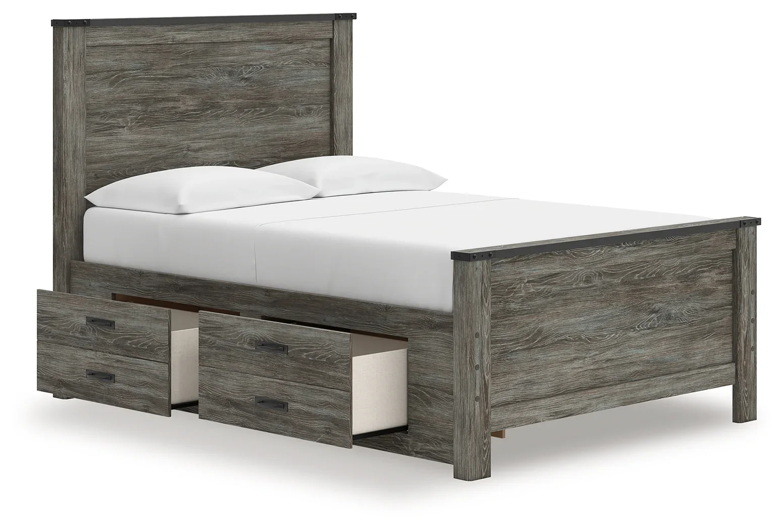 Frandern - Black / Gray - Full Panel Bed With Storage - Image 2