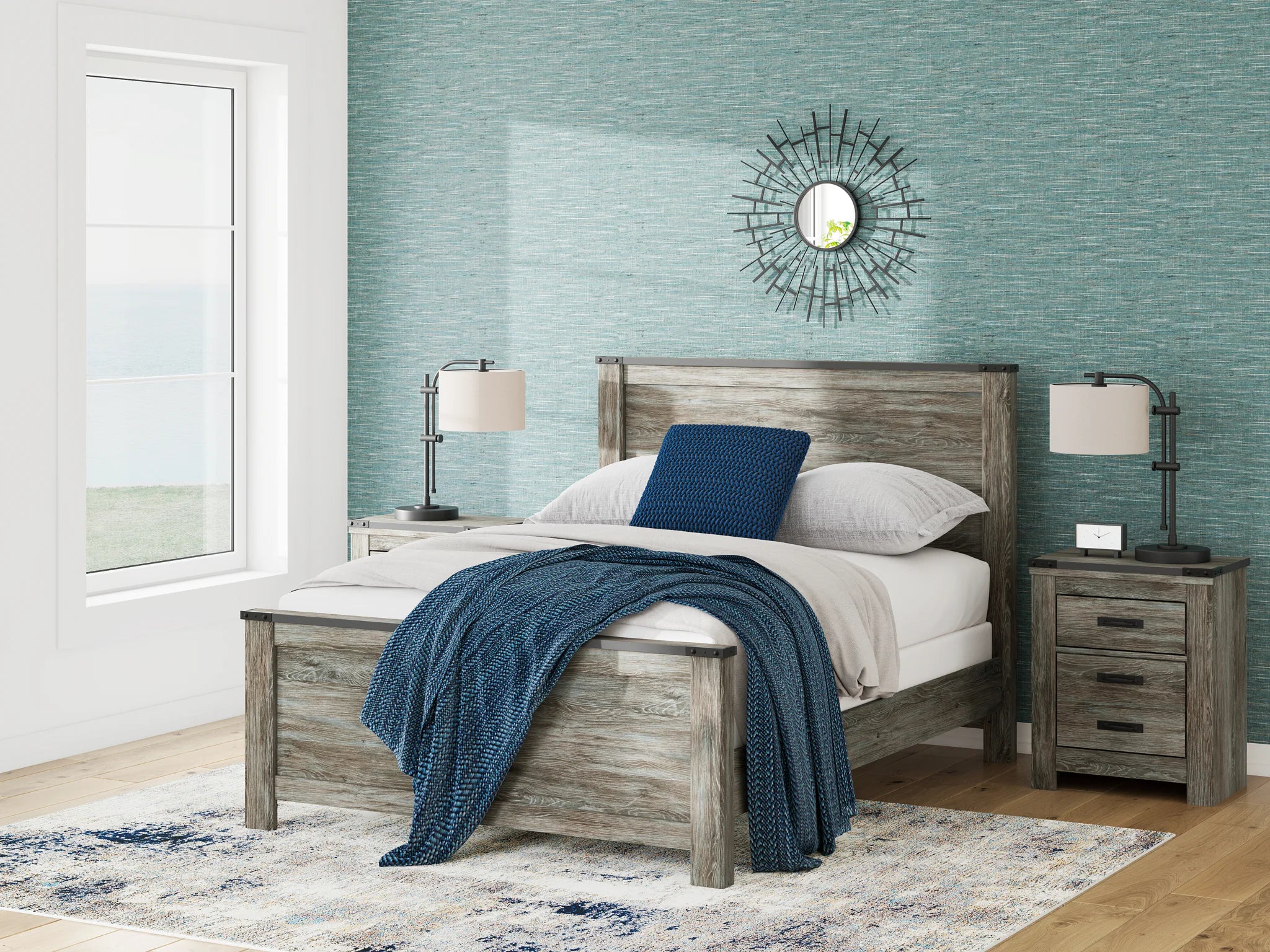 Frandern - Black / Gray - Queen Panel Bed - Image 4
