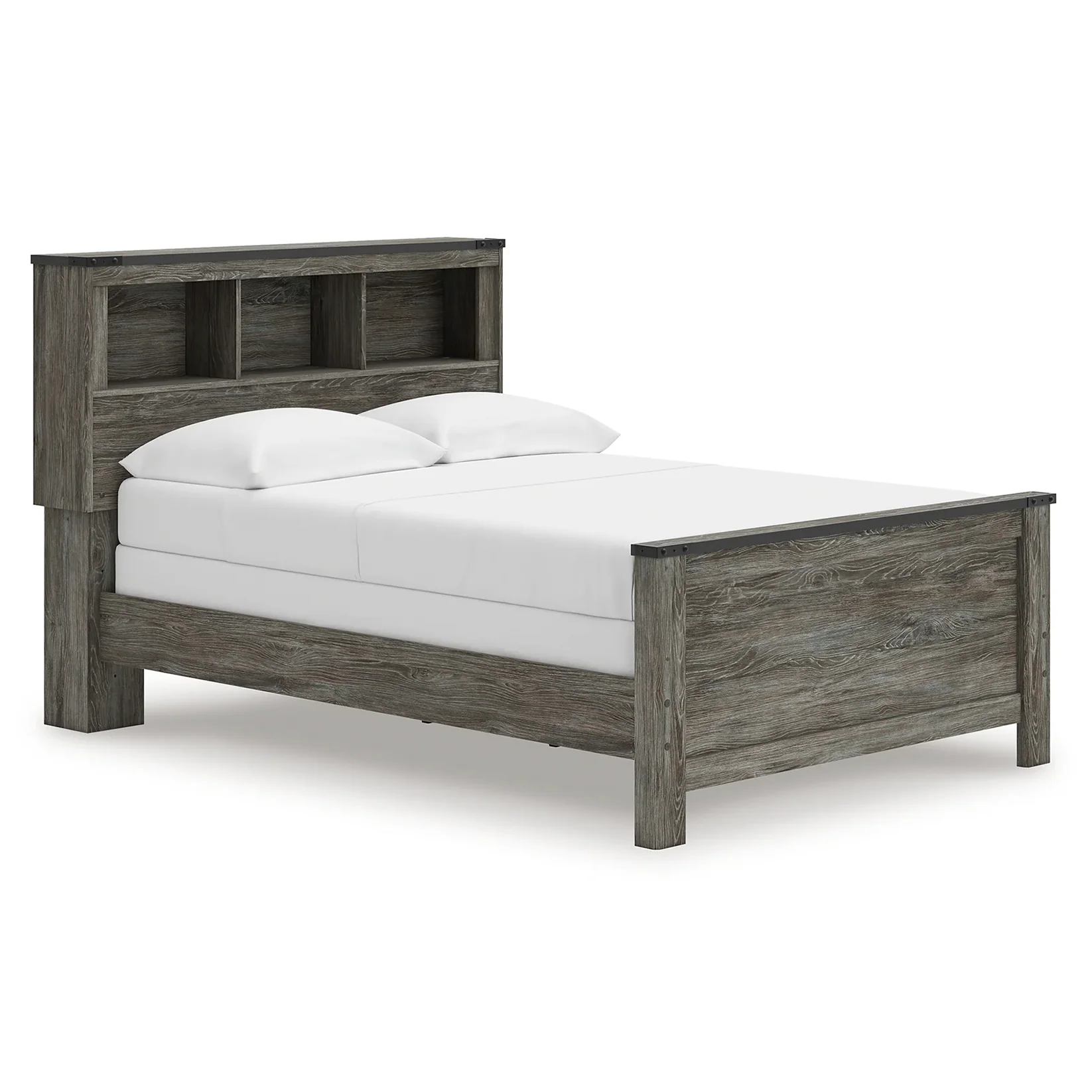 Frandern - Gray - Full Bookcase Panel Bed