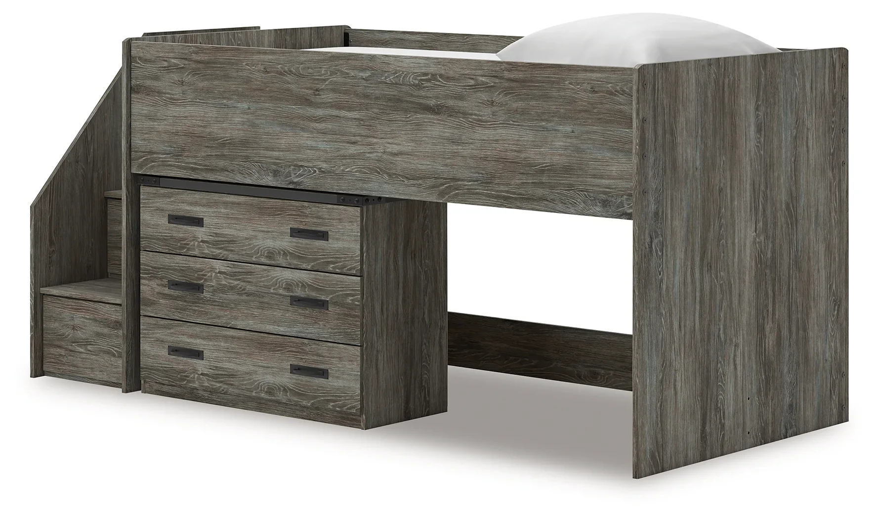Frandern - Gray - Twin Loft Bed With Drawer Storage - Image 3