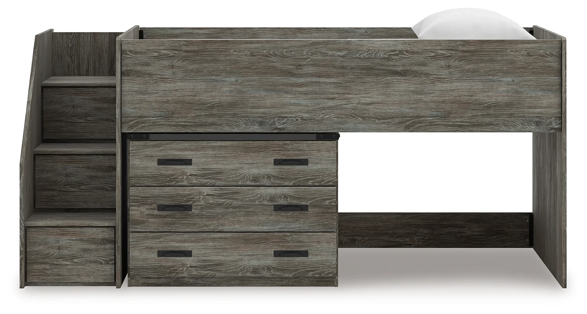 Frandern - Gray - Twin Loft Bed With Drawer Storage - Image 4