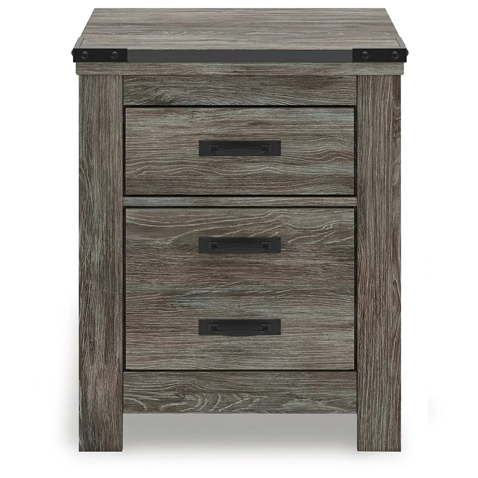 Frandern - Gray - Two Drawer Night Stand - Image 2