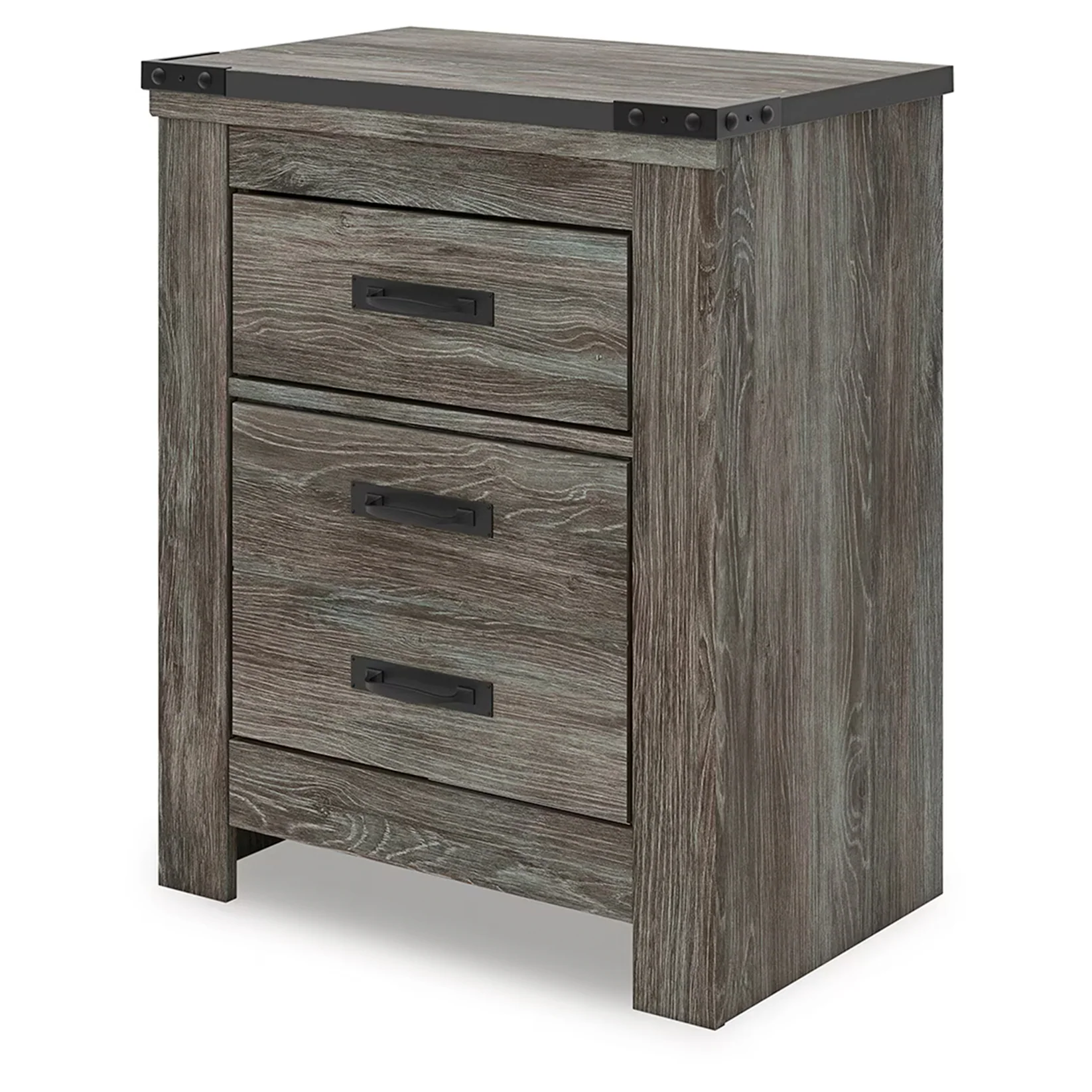 Frandern - Gray - Two Drawer Night Stand - Image 4