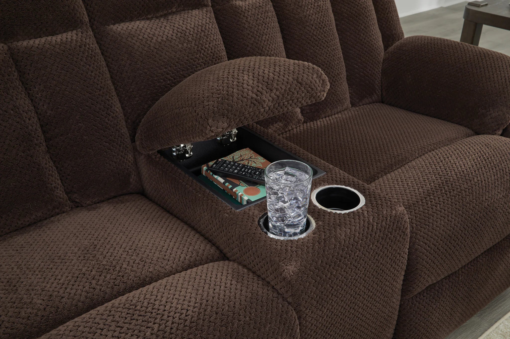 Free Wake - Chocolate - Double Relcining Power Loveseat With Console - Image 4