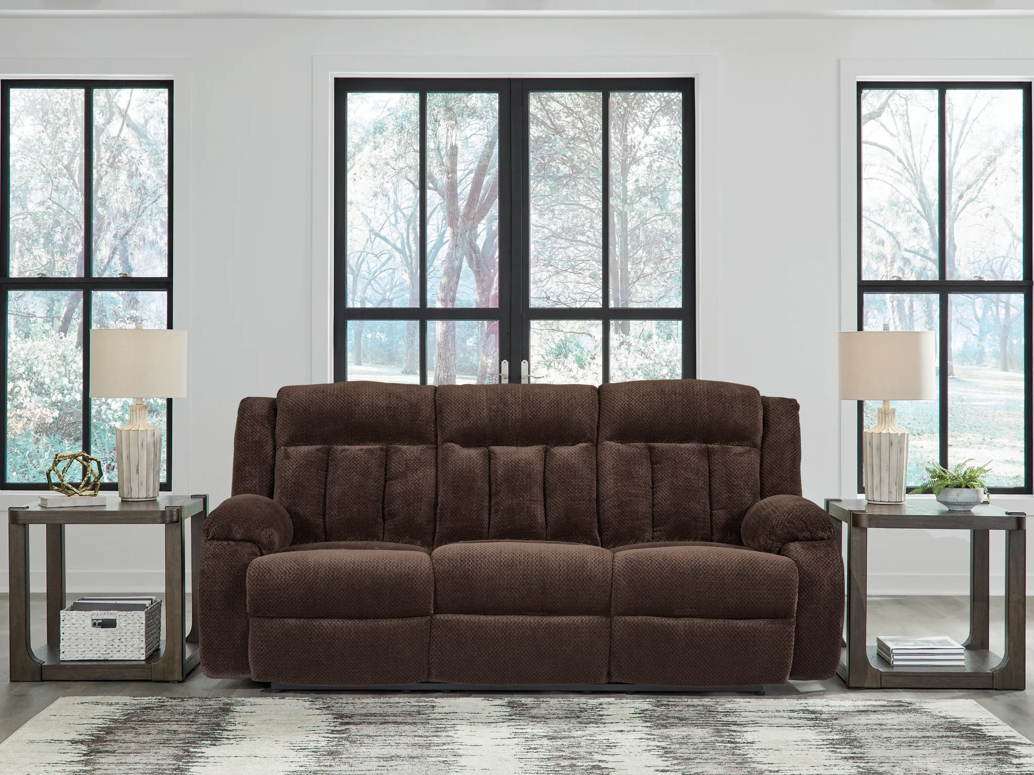 Free Wake - Chocolate - Reclining Power Sofa With Drop Down Table - Image 2