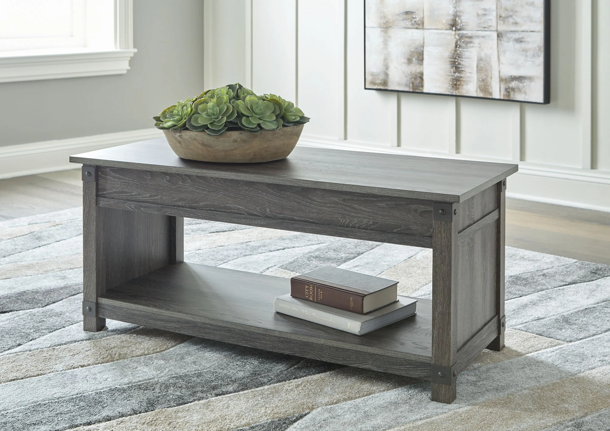 Freedan - Grayish Brown - 3 Pc. - Coffee Table, 2 End Tables - Image 2