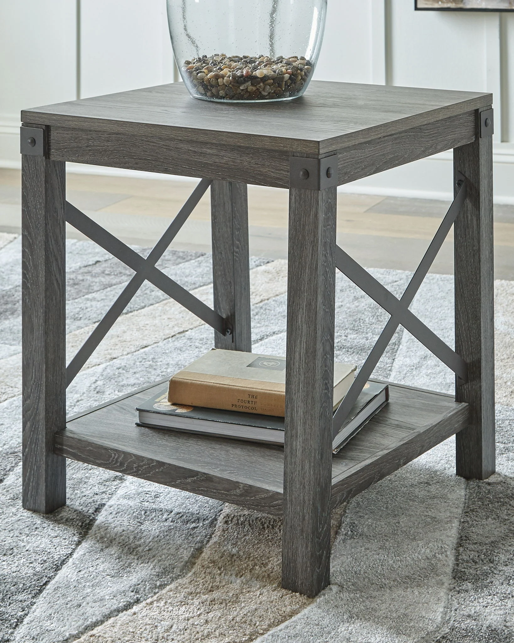 Freedan - Grayish Brown - Square End Table - Image 2