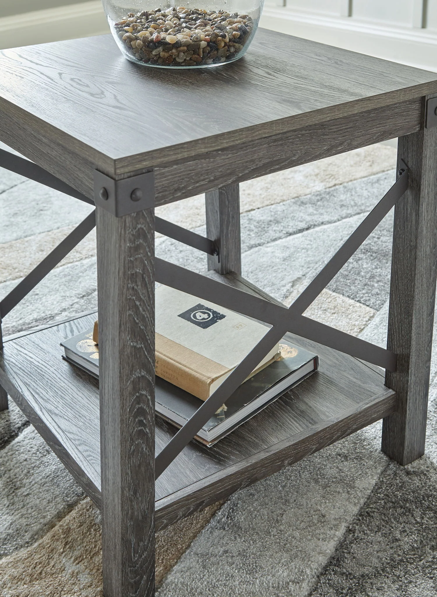 Freedan - Grayish Brown - Square End Table - Image 5