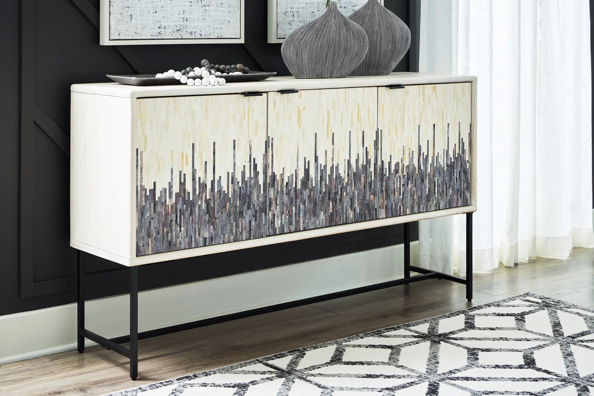 Freyton - White / Gray - Accent Cabinet - Image 2