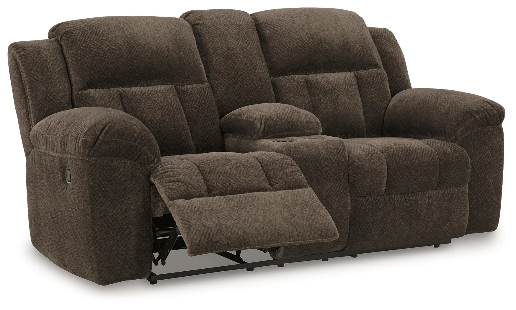 Frohn - Chocolate - Dbl Reclining Loveseat With Console - Image 3