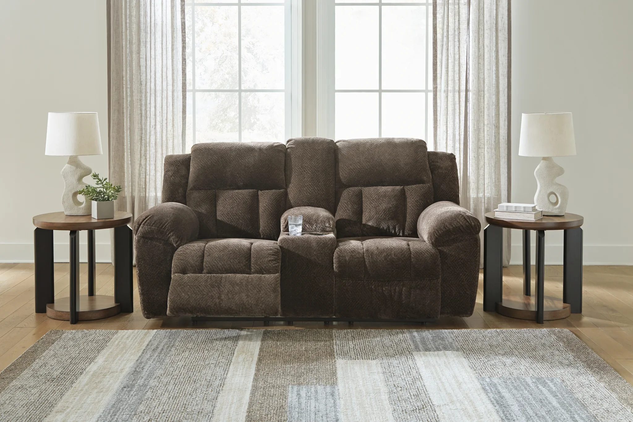Frohn - Chocolate - Dbl Reclining Loveseat With Console - Image 7