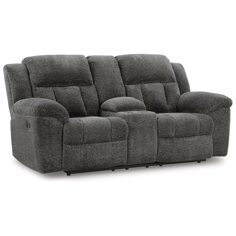 Frohn - Graphite - Dbl Reclining Loveseat With Console