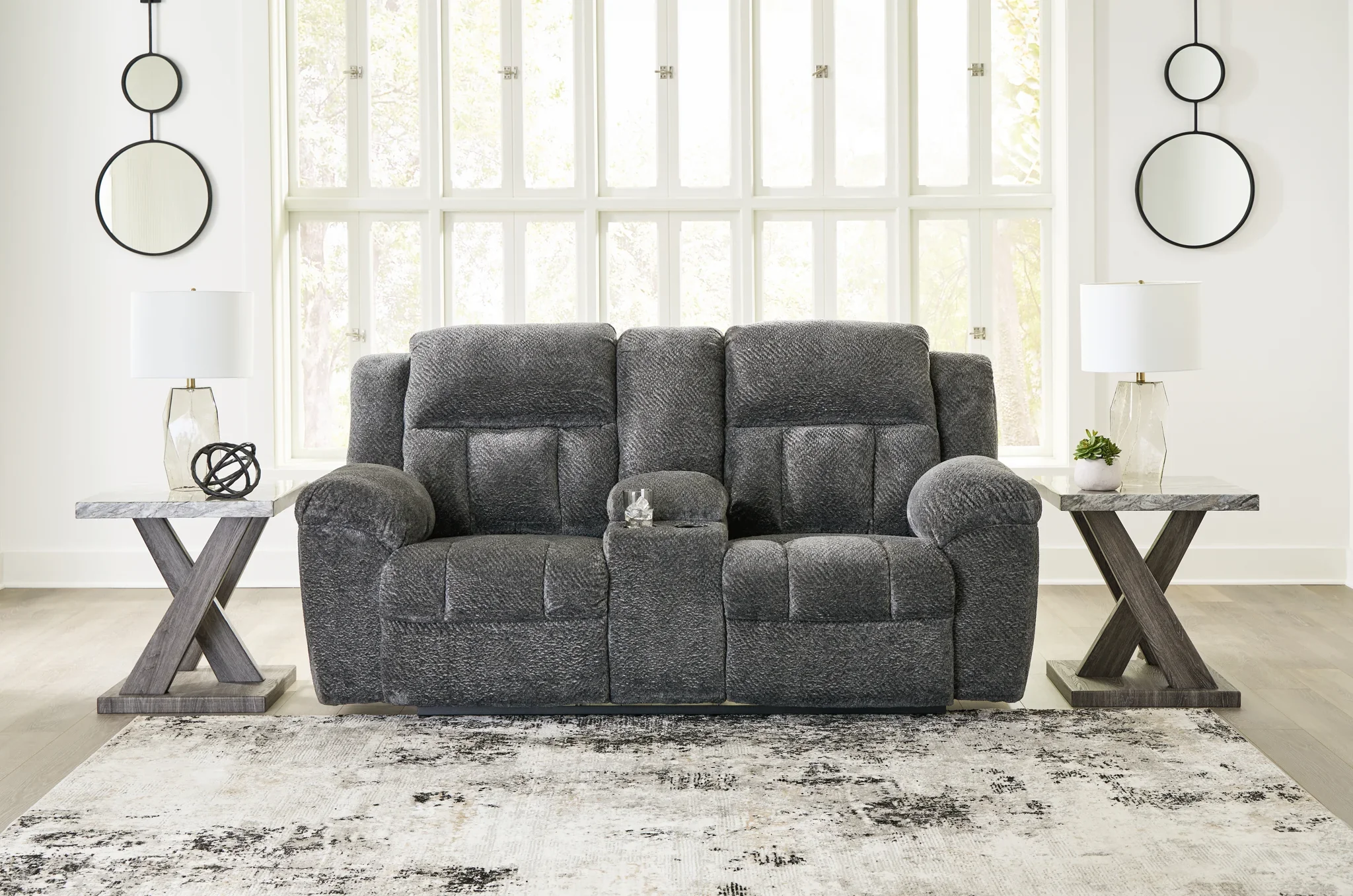 Frohn - Graphite - Dbl Reclining Loveseat With Console - Image 2