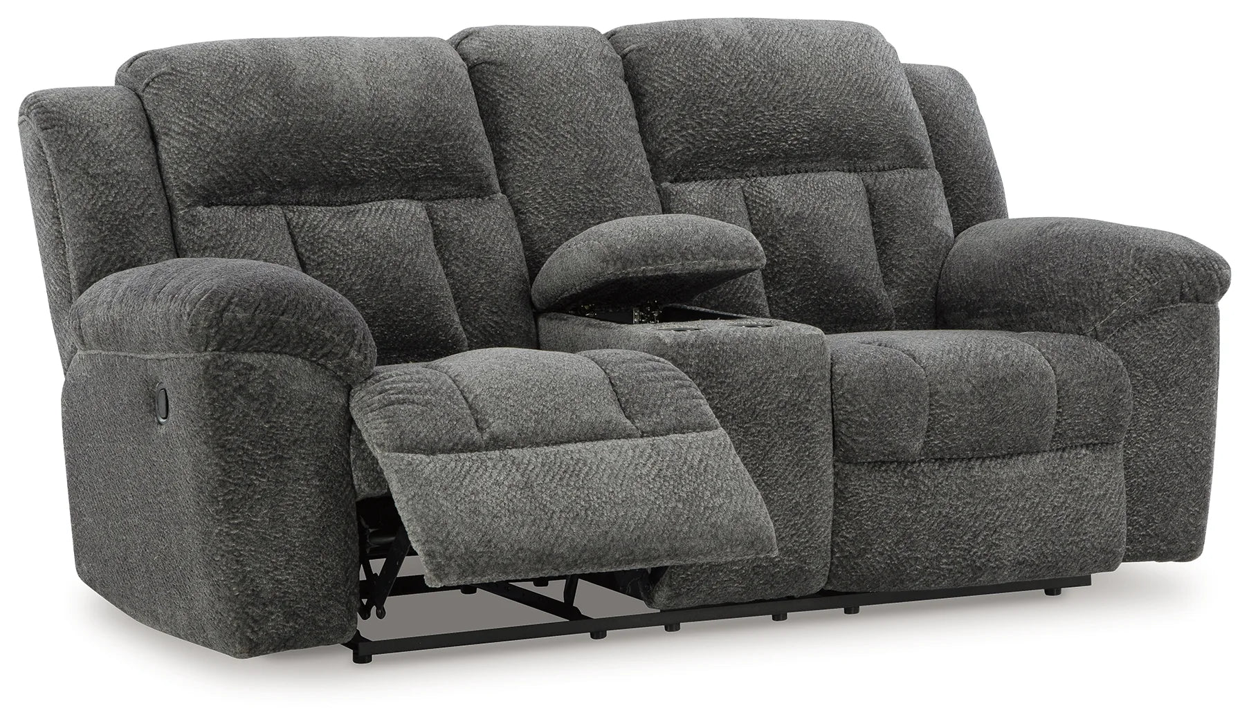 Frohn - Graphite - Dbl Reclining Loveseat With Console - Image 3