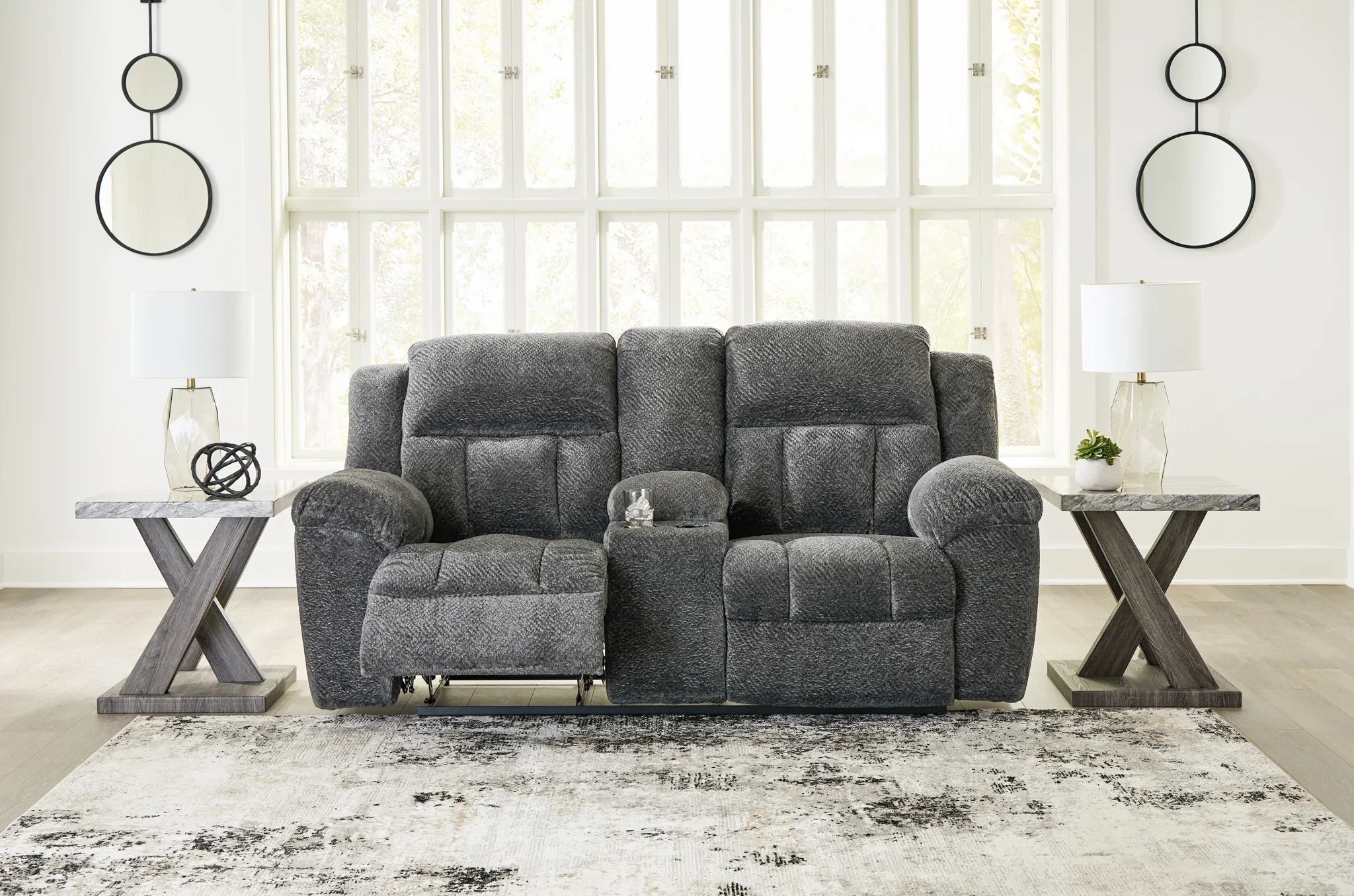 Frohn - Graphite - Dbl Reclining Loveseat With Console - Image 7
