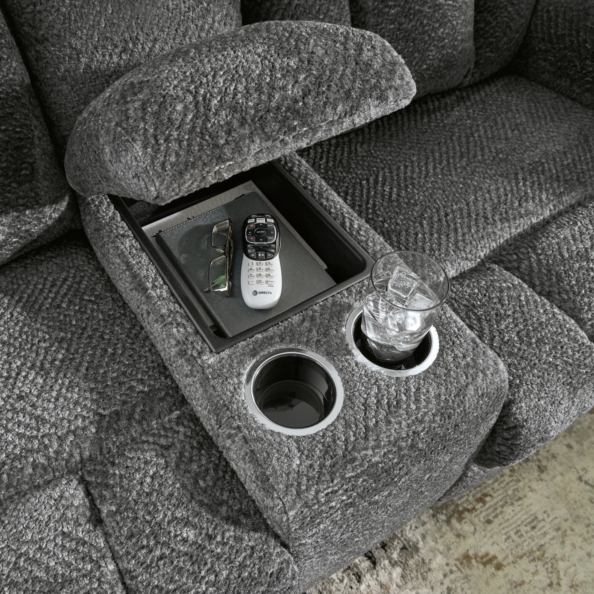 Frohn - Graphite - Dbl Reclining Loveseat With Console - Image 8