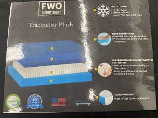 FWO Night Shift Mattress Specs – Tranquility (Plush) - Innerspring - Image 3
