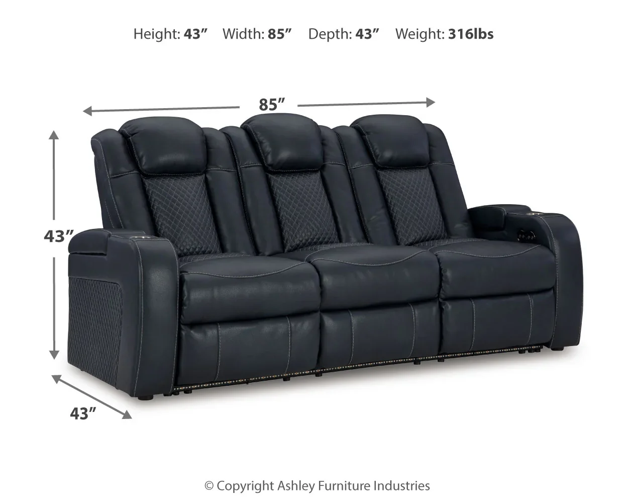 Fyne-Dyme - Shadow - Power Reclining Sofa With Adj Headrest - Image 4