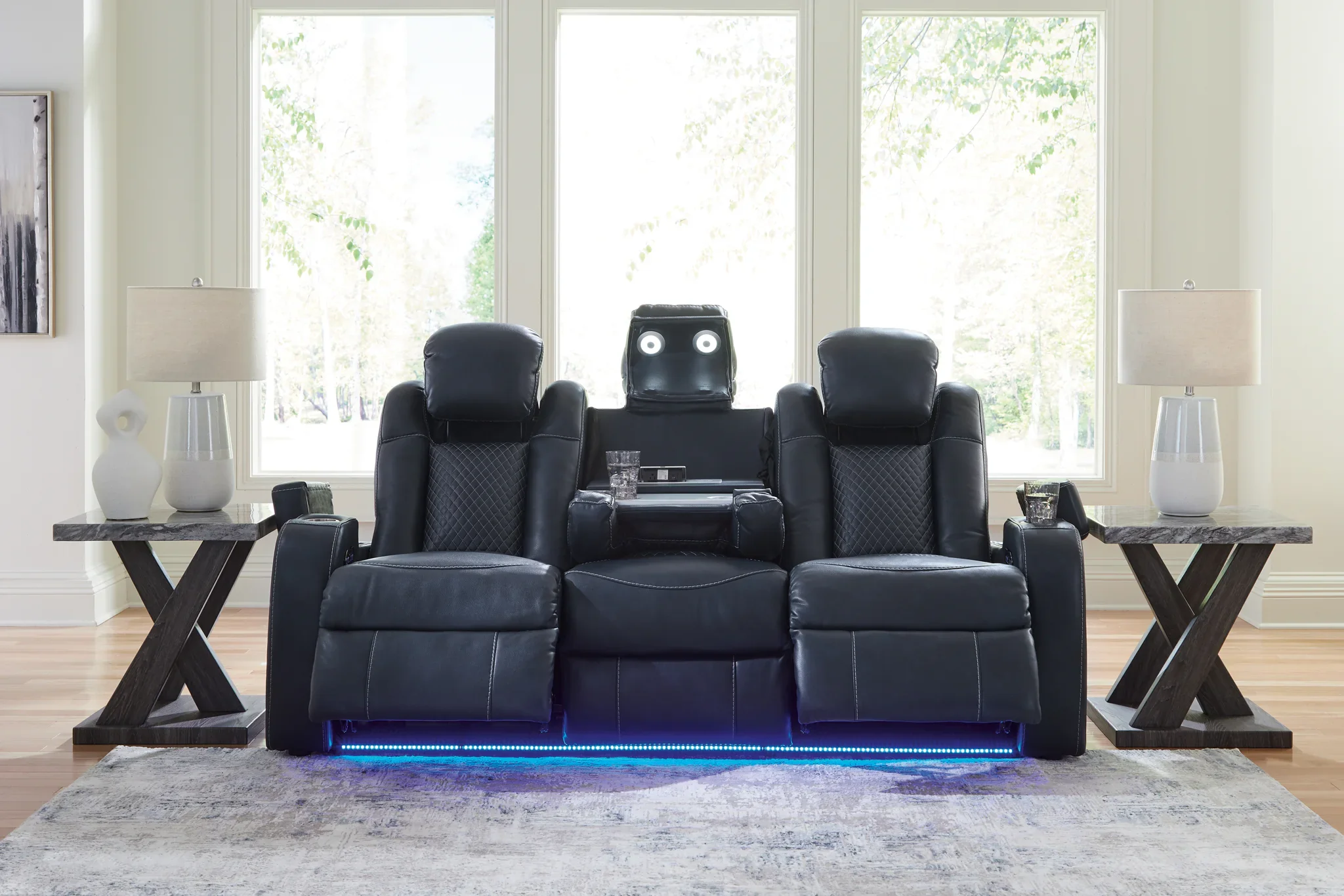 Fyne-Dyme - Shadow - Power Reclining Sofa With Adj Headrest - Image 7