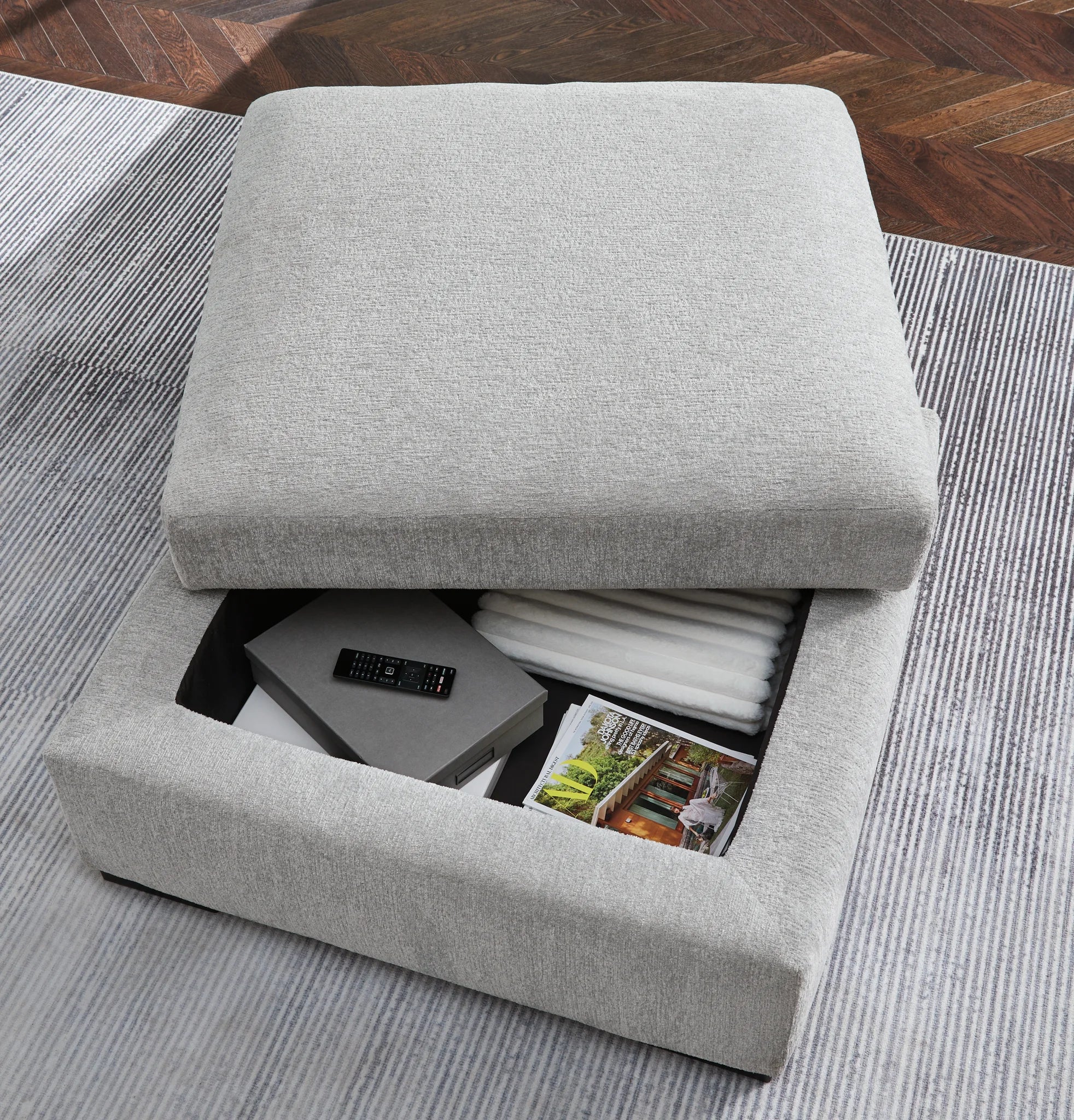 Gabyleigh - Nickel - Ottoman With Storage - Image 5
