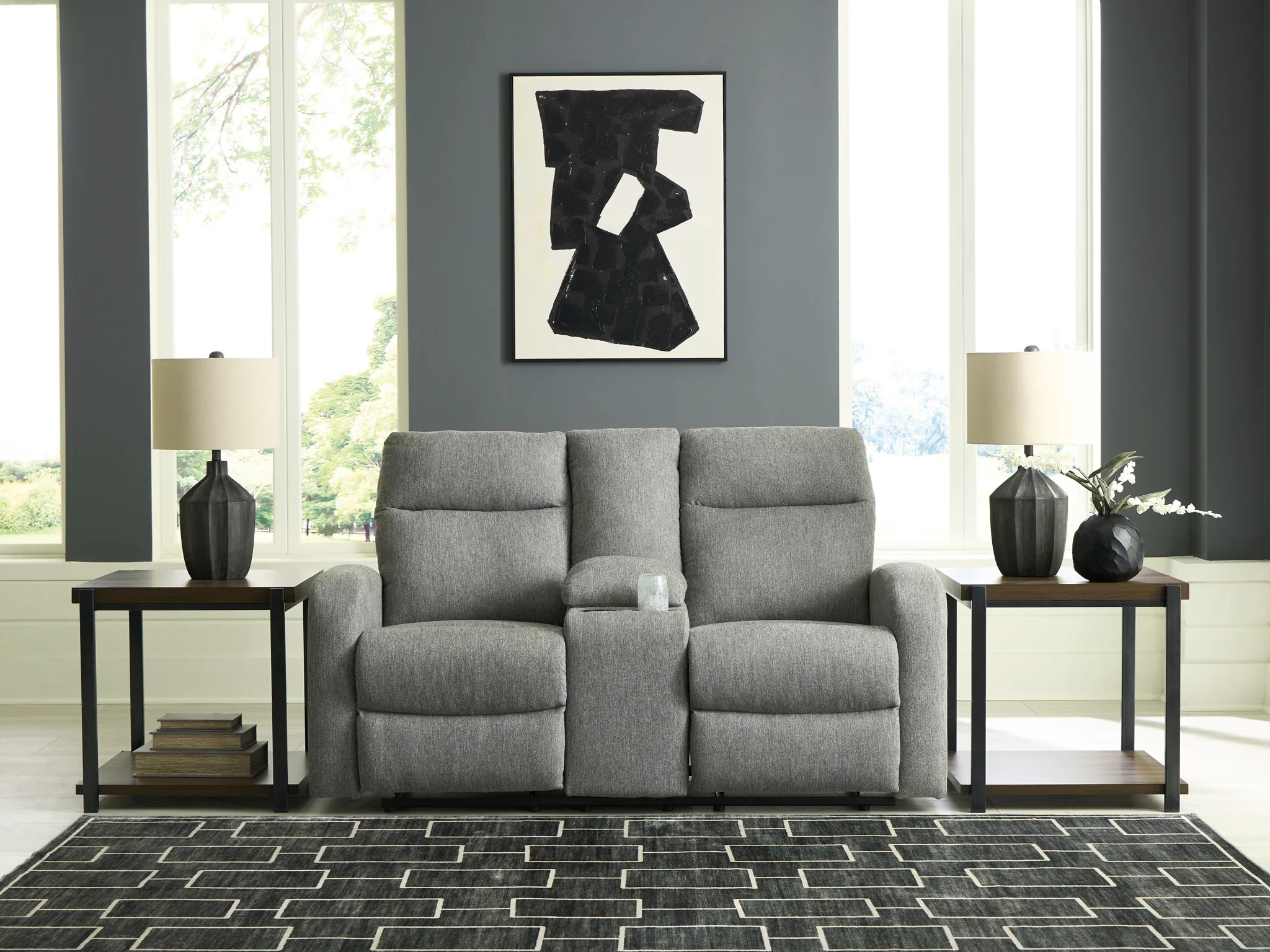 Gauntlet - Sterling - Double Recline Loveseat With Console - Image 2