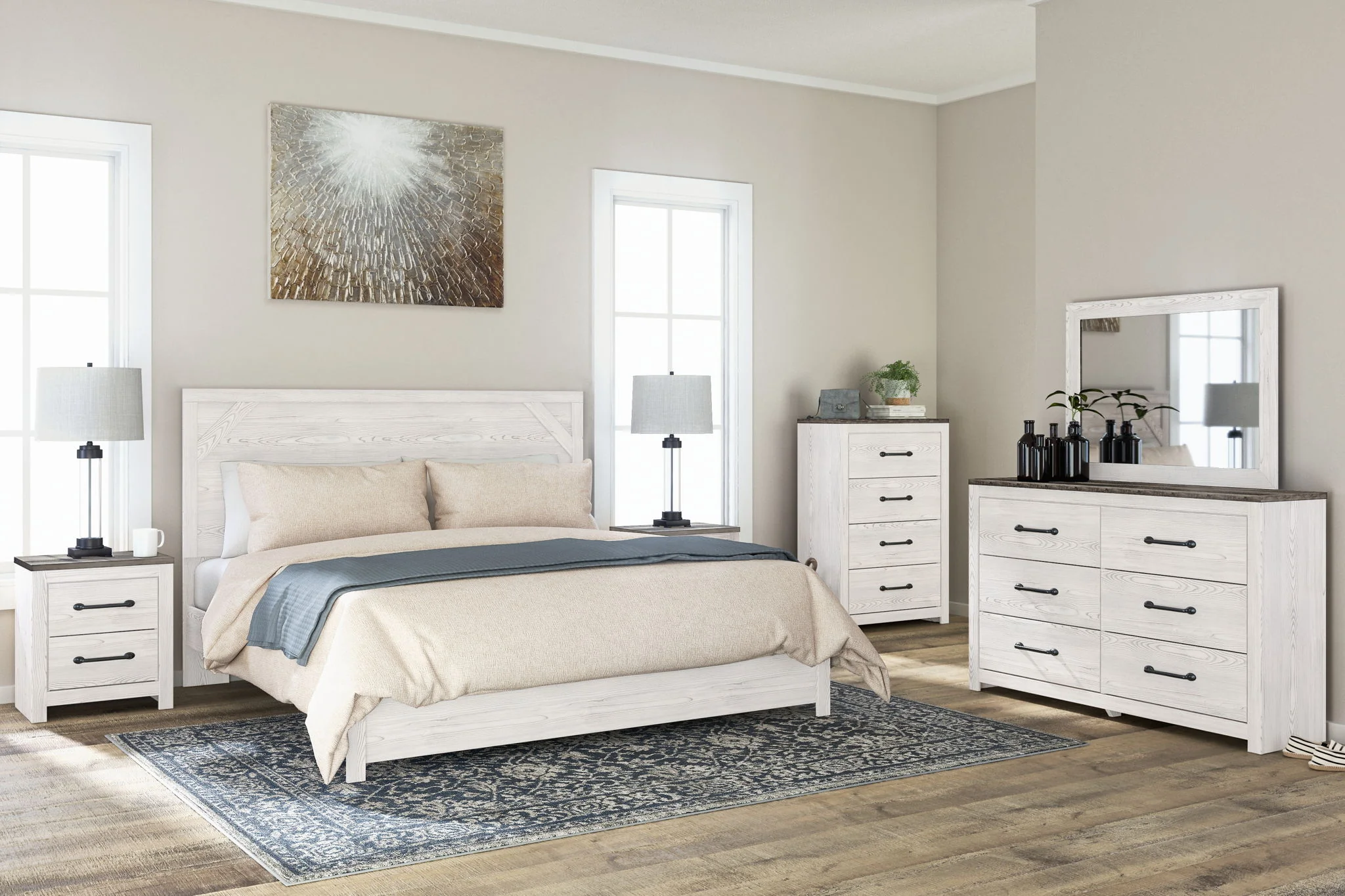 Gerridan - White / Gray - Six Drawer Dresser - Image 9