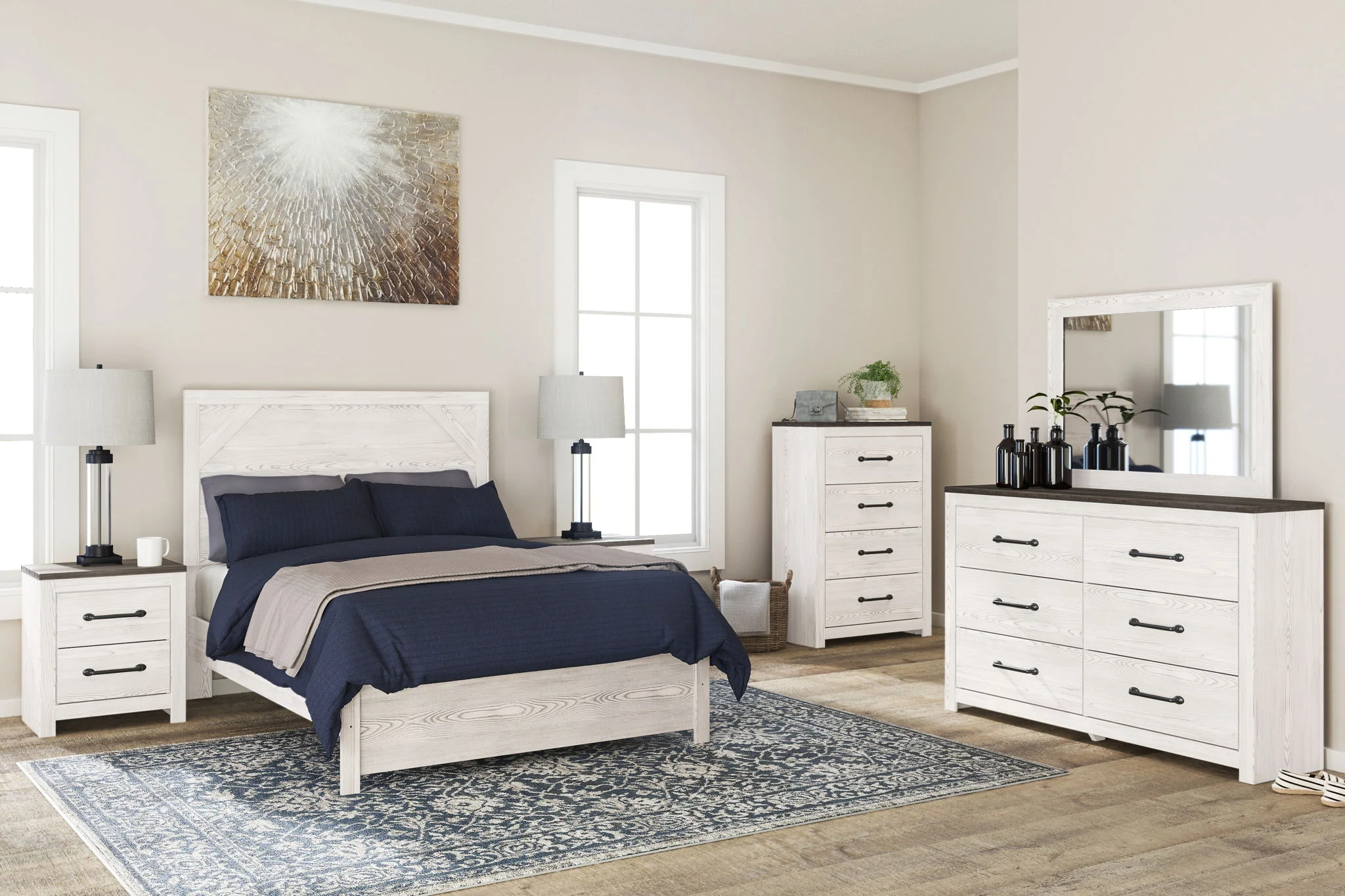 Gerridan - White / Gray - Two Drawer Night Stand - Image 5