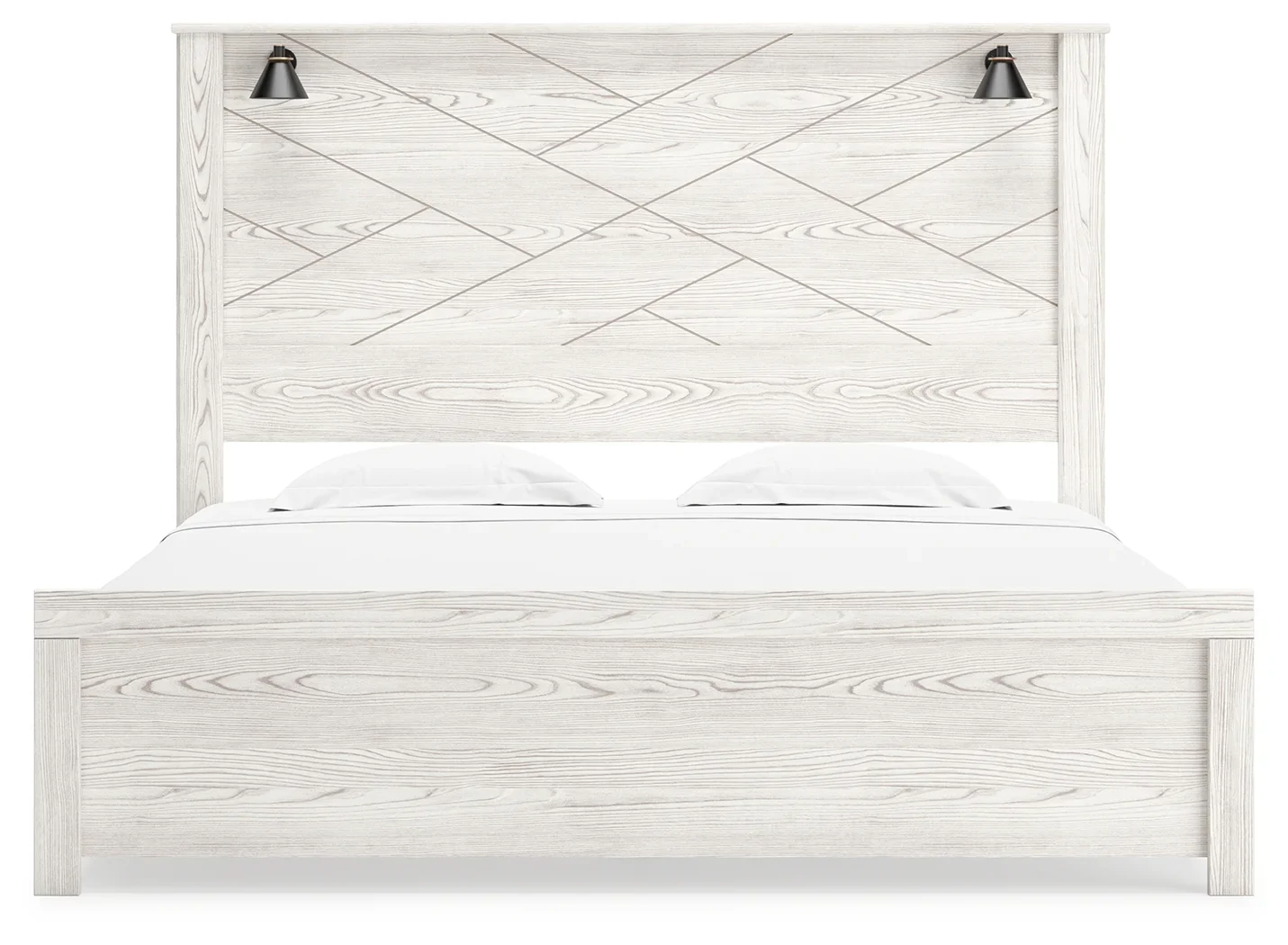 Gerridan - White - King Panel Bed With Sconces - Image 3