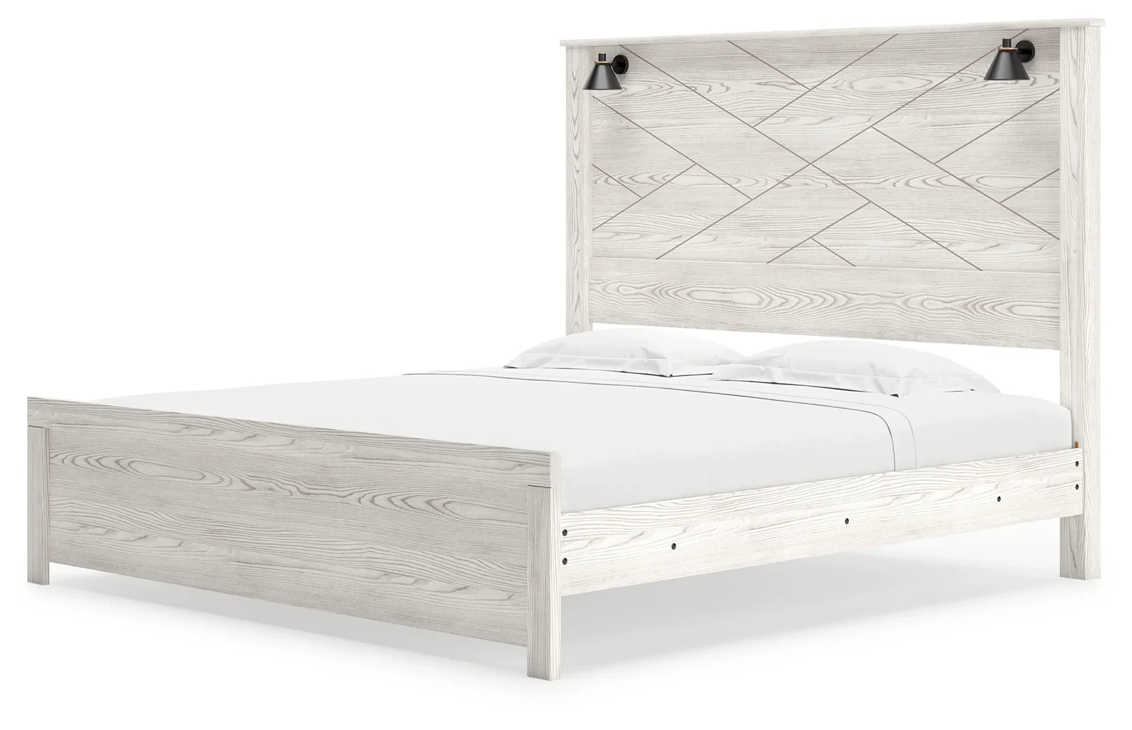 Gerridan - White - King Panel Bed With Sconces - Image 4