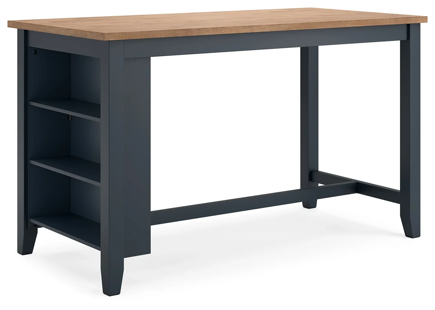Gesthaven - Natural / Blue - 5 Pc. - Rectangular Dining Room Counter Table, 4 Barstools - Image 2