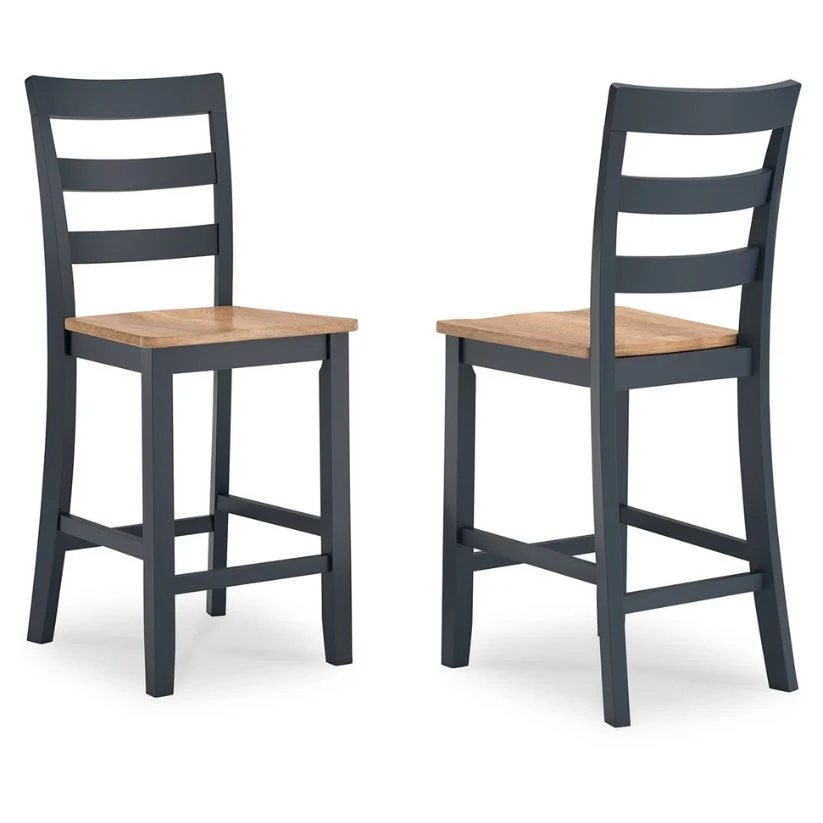 Gesthaven - Natural / Blue - Barstool (Set of 2) - Image 2