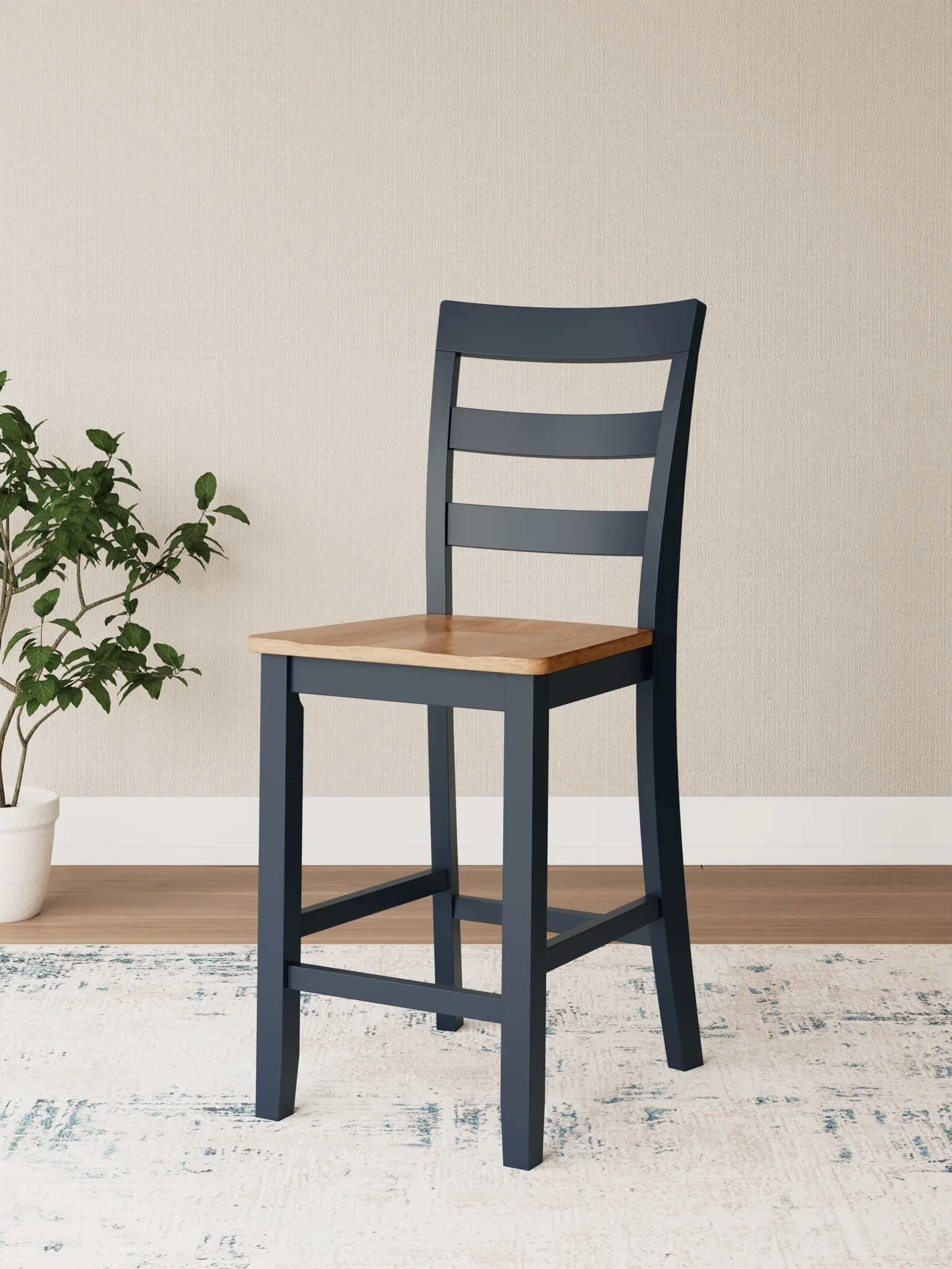 Gesthaven - Natural / Blue - Barstool (Set of 2) - Image 9