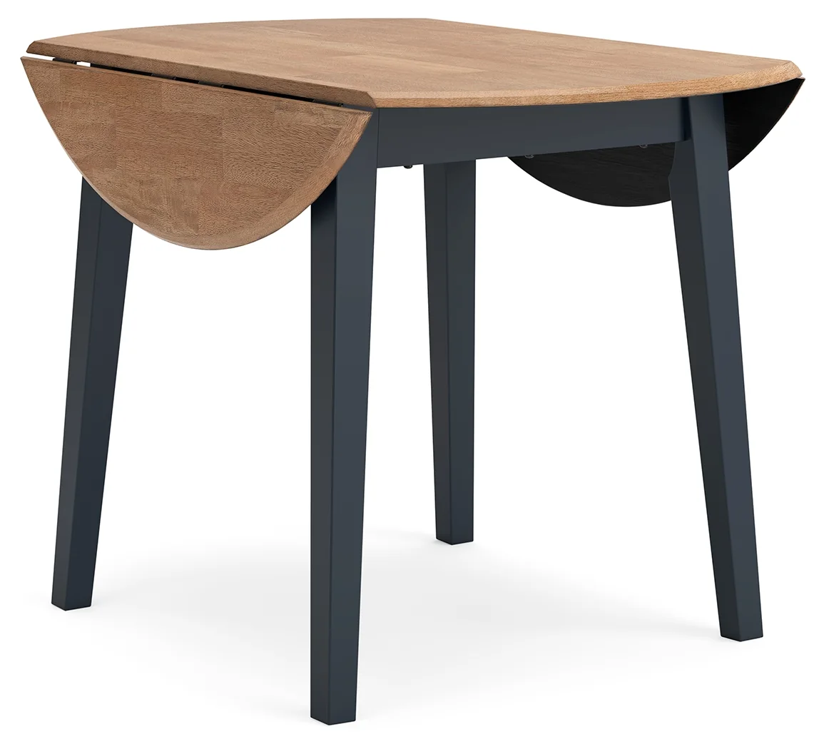 Gesthaven - Natural / Blue - Round Dining Room Drop Leaf Table - Image 4