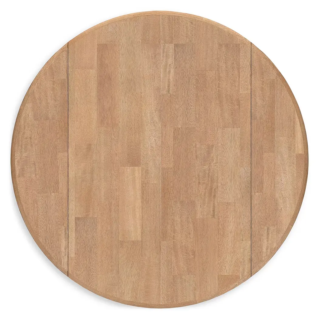 Gesthaven - Natural / Blue - Round Dining Room Drop Leaf Table - Image 5