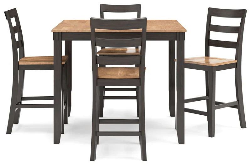 Gesthaven - Natural / Brown - Drm Counter Table Set (Set of 5) - Image 3