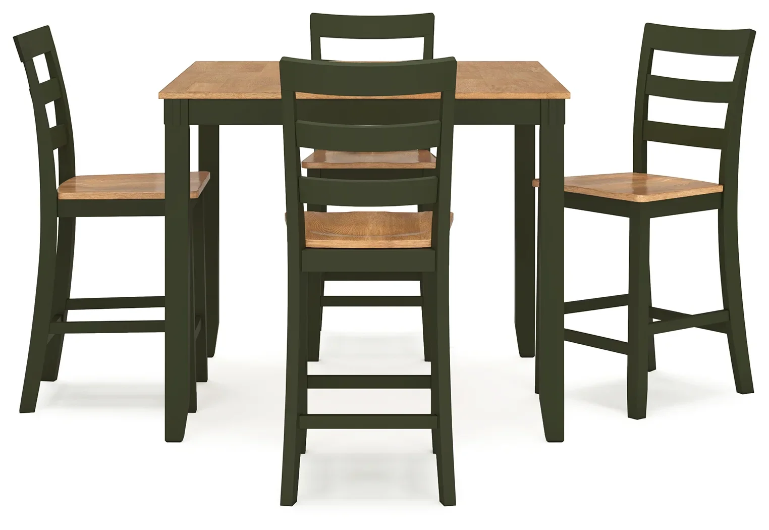 Gesthaven - Natural / Green - Dining Room Counter Table Set (Set of 5) - Image 3