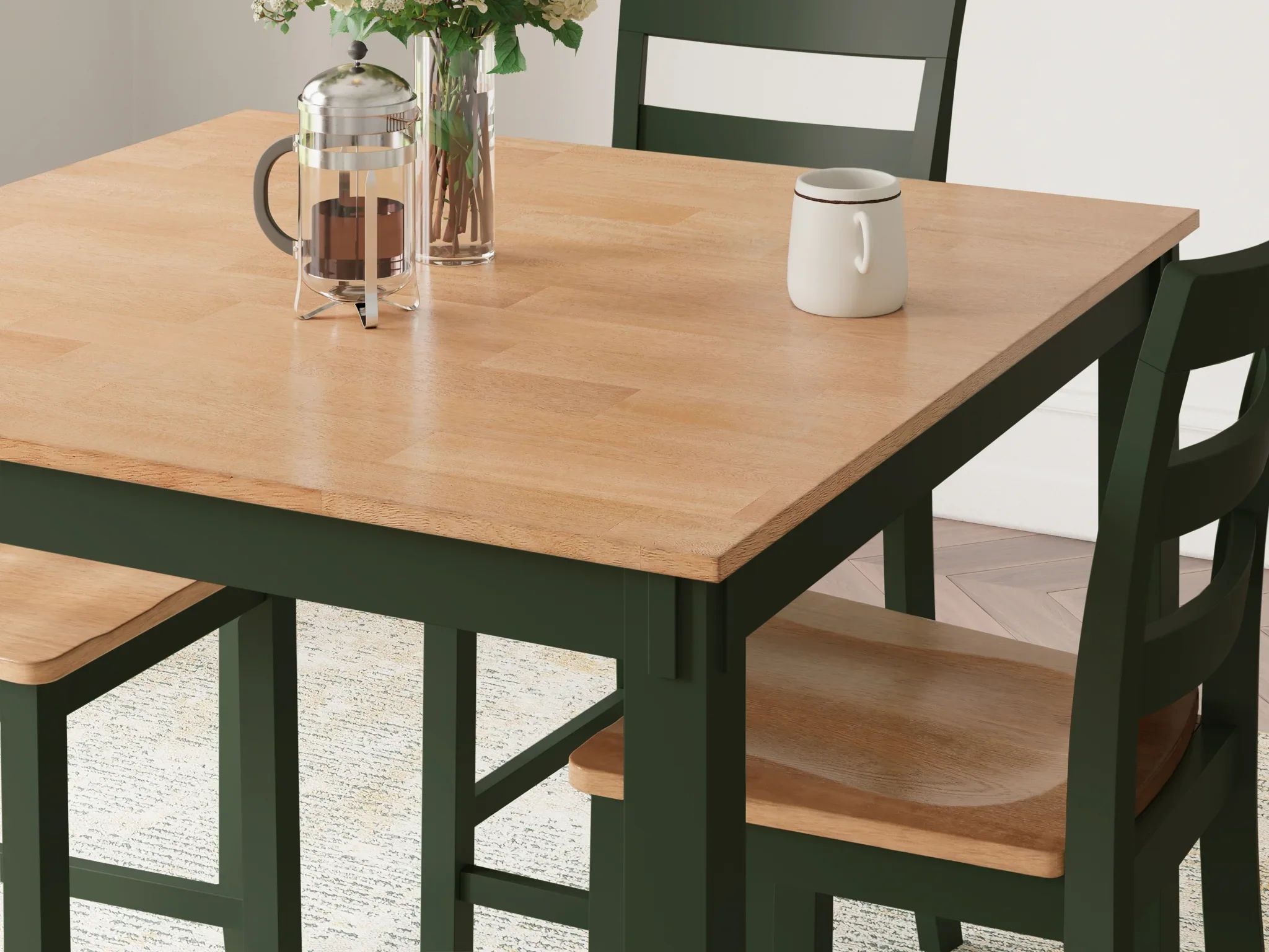 Gesthaven - Natural / Green - Dining Room Counter Table Set (Set of 5) - Image 5