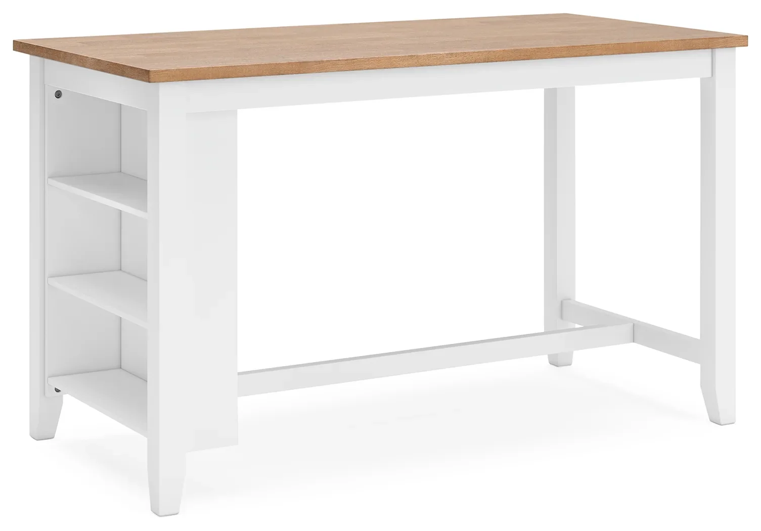 Gesthaven - Natural / White - 5 Pc. - Rectangular Dining Room Counter Table, 4 Barstools - Image 2