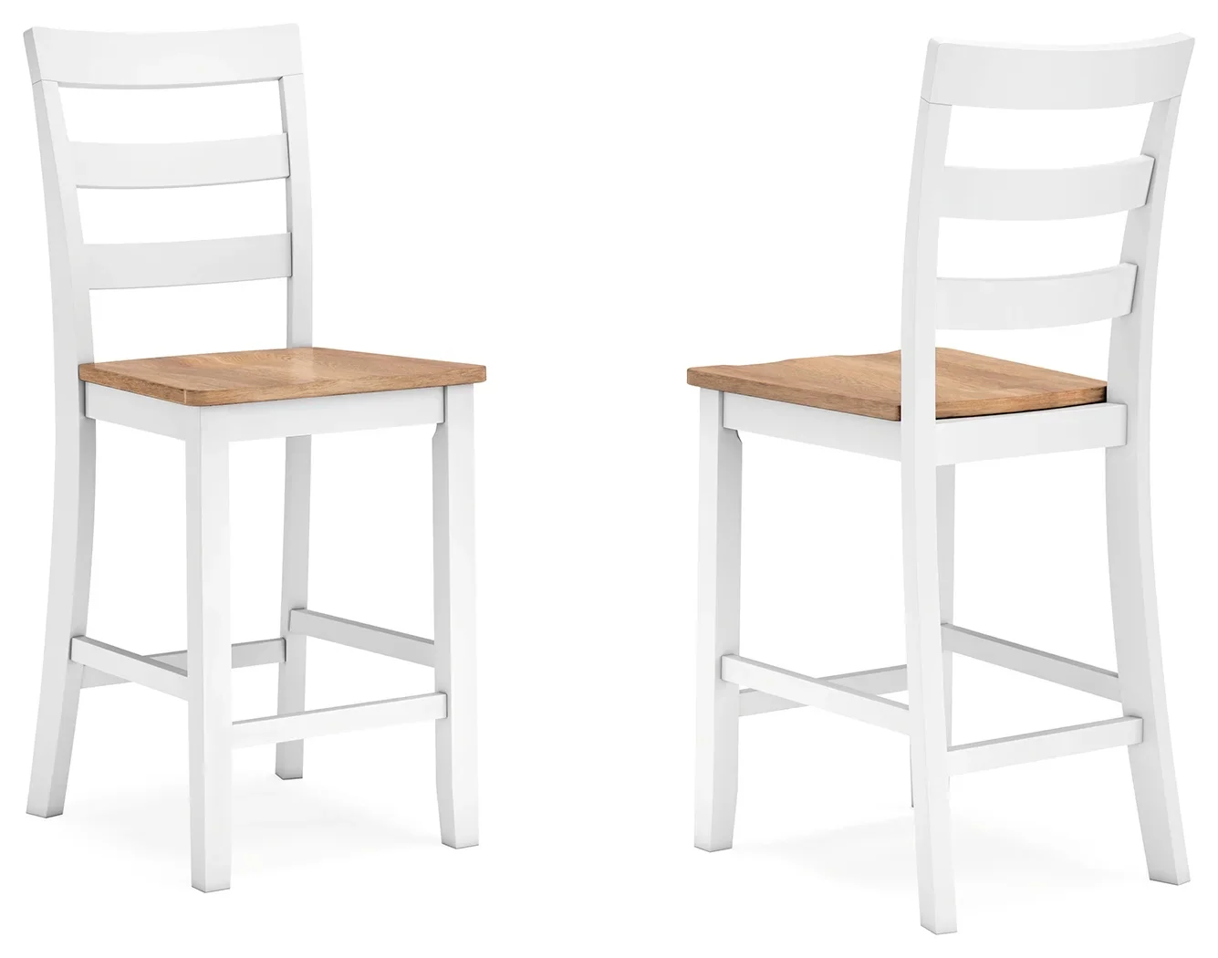 Gesthaven - Natural / White - 5 Pc. - Rectangular Dining Room Counter Table, 4 Barstools - Image 5