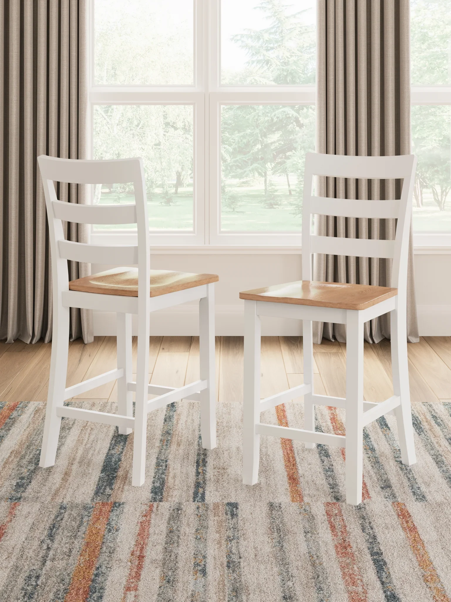 Gesthaven - Natural / White - Barstool (Set of 2) - Image 3
